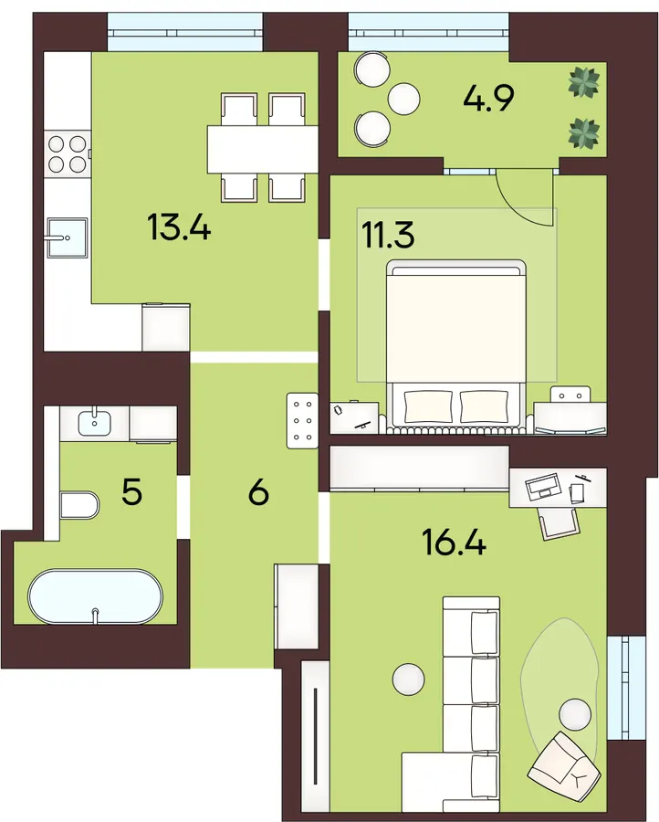 ЖК ЯРОВИЦЯ — 57 м²