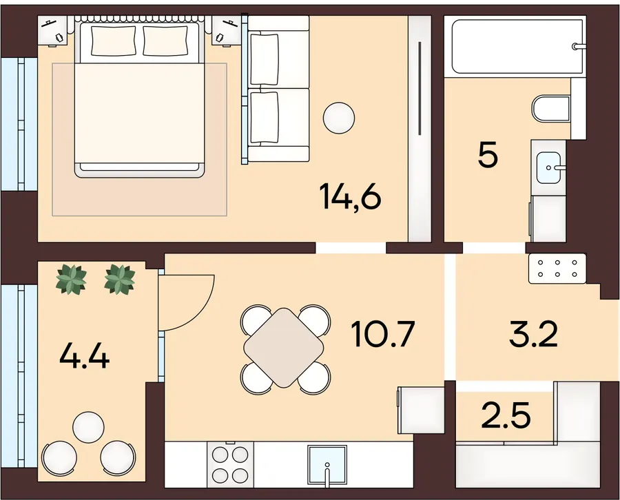 ЖК ЯРОВИЦЯ — 40.4 м²