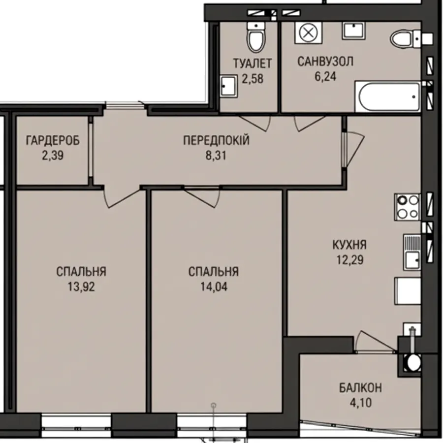 ЖК Аристократ — 63.9 м²