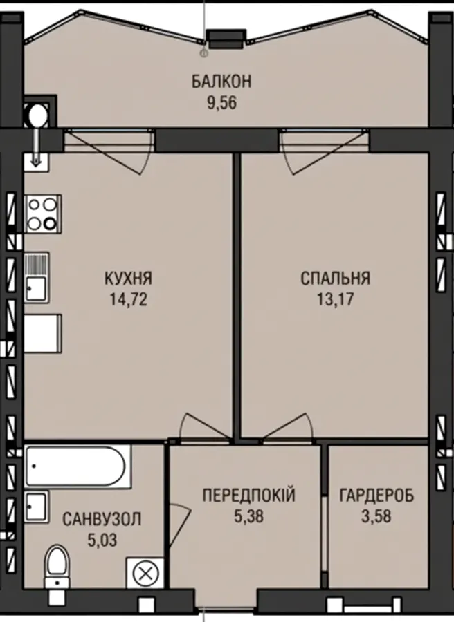 ЖК Аристократ — 51.4 м²