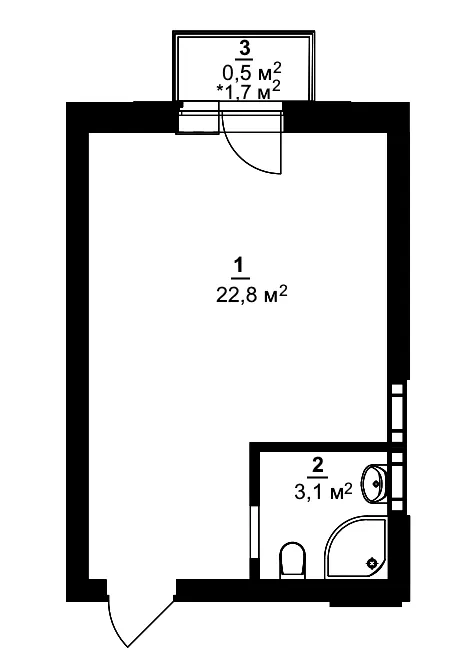 ЖК City Lake — 26.4 м²
