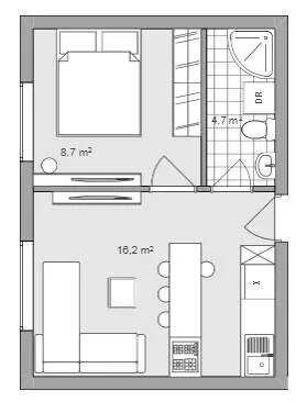 ЖК Europian Residences — 29.6 м²