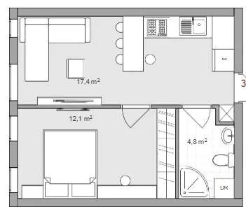 ЖК Europian Residences — 34.3 м²