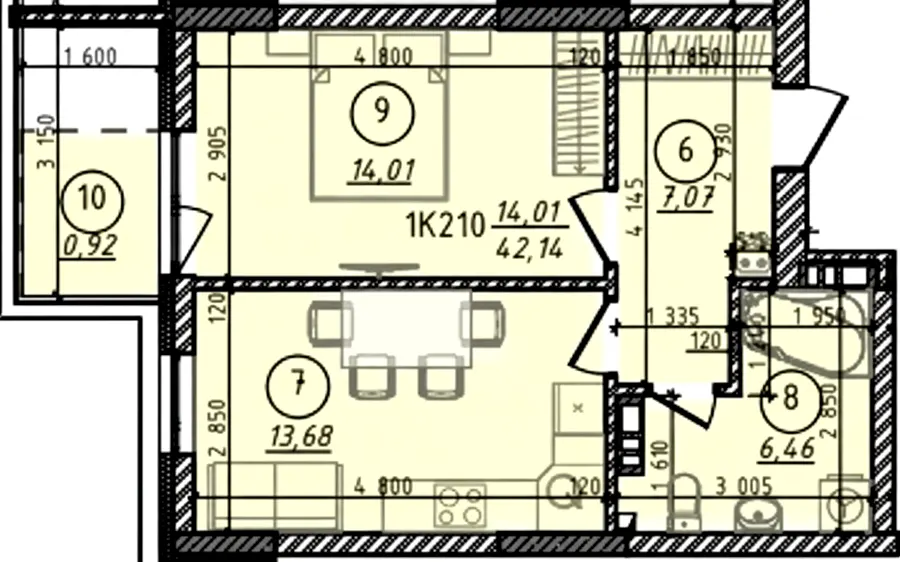 ЖК 44 Avenue — 42.1 м²