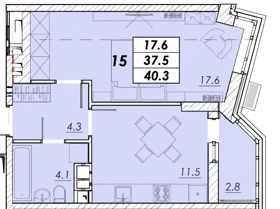 ЖК Прохоровский квартал — 40.3 м²