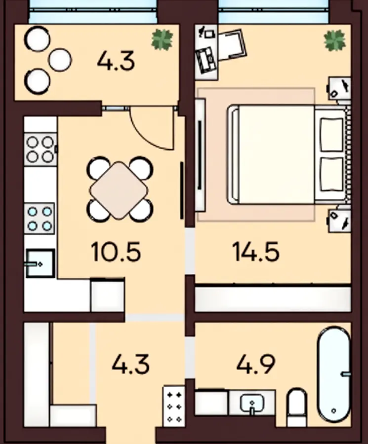 ЖК ЯРОВИЦЯ — 38.5 м²