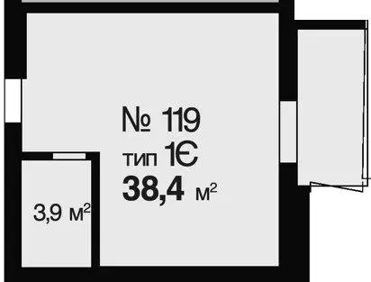 ЖК Сімейний — 38.4 м²