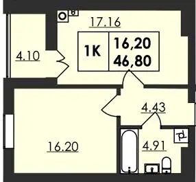 ЖК Магістратський — 46.8 м²