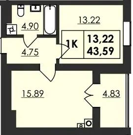 ЖК Магістратський — 43.6 м²