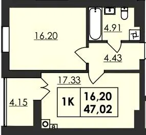 ЖК Магістратський — 47 м²