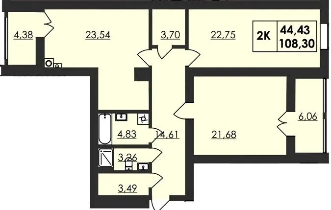 ЖК Магістратський — 108.3 м²
