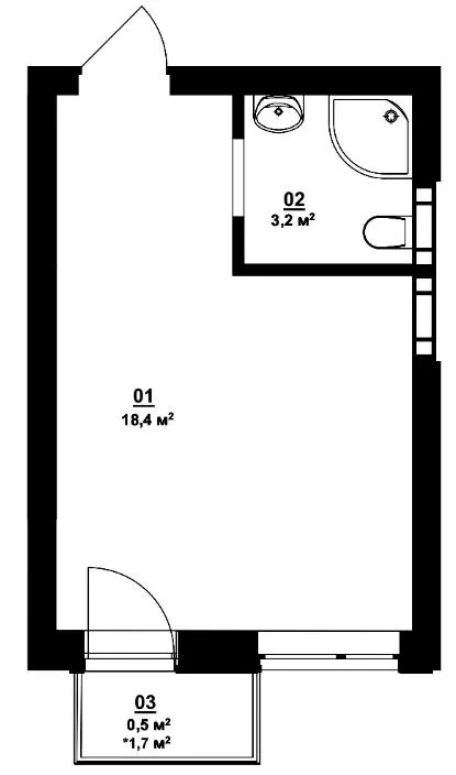 ЖК City Lake — 22.1 м²