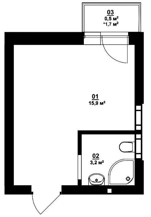 ЖК City Lake — 19.6 м²