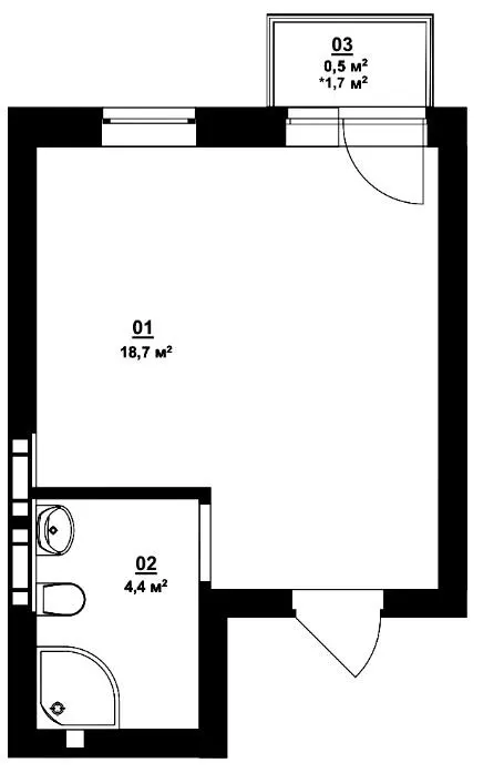 ЖК City Lake — 23.6 м²