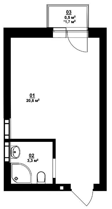 ЖК City Lake — 24.4 м²