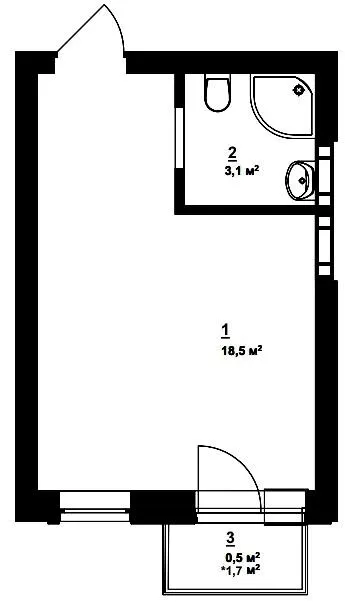 ЖК City Lake — 22.1 м²