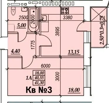 ЖК Parkside — 41.3 м²