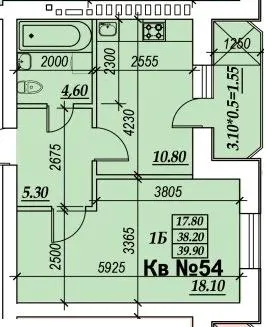ЖК Parkside — 39.9 м²