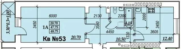 ЖК Parkside — 48.8 м²