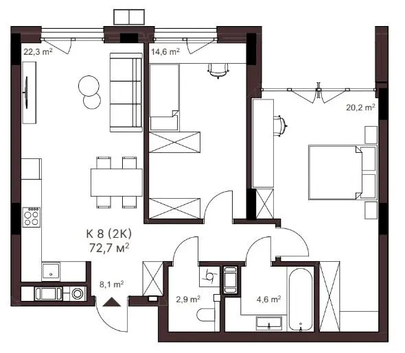 ЖК AVANT PARK — 72.7 м²