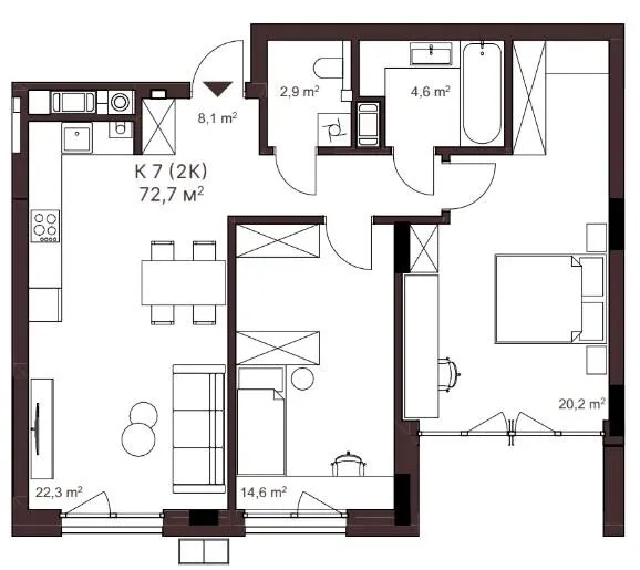ЖК AVANT PARK — 72.7 м²