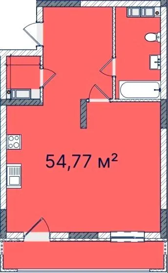 ЖК КОРОНА — 54.8 м²