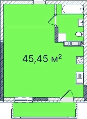 ЖК КОРОНА — 46.1 м²