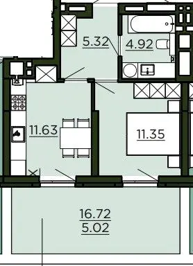ЖК Etalon Verde — 38.2 м²