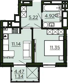 ЖК Etalon Verde — 34 м²