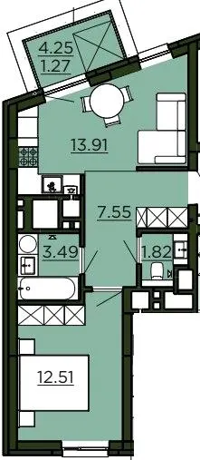 ЖК Etalon Verde — 40.6 м²