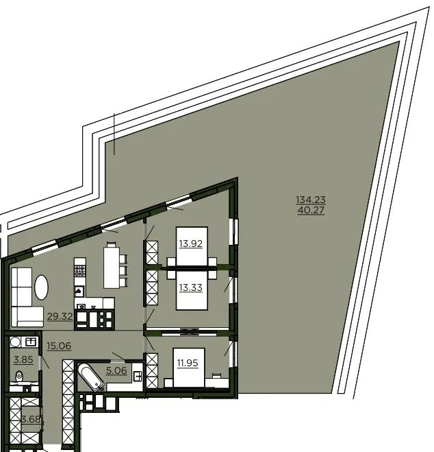 ЖК Etalon Verde — 136.4 м²