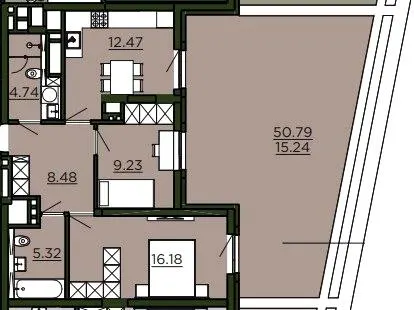 ЖК Etalon Verde — 71.7 м²