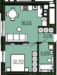 ЖК Etalon Verde — 39.9 м²