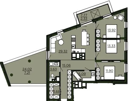 ЖК Etalon Verde — 105.5 м²