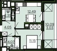 ЖК Etalon Verde — 37.1 м²