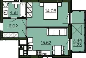 ЖК Etalon Verde — 42.9 м²