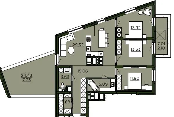 ЖК Etalon Verde — 105.4 м²