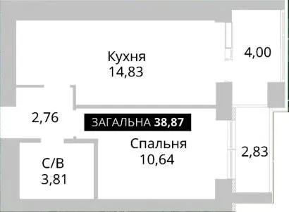 ЖК Soborniy — 38.9 м²
