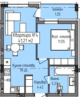ЖК Green Hill City — 41.2 м²
