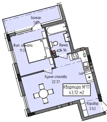 ЖК Green Hill City — 43.1 м²