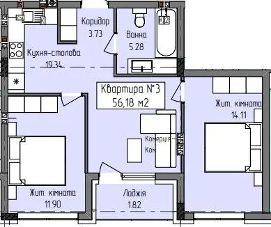 ЖК Green Hill City — 56.2 м²