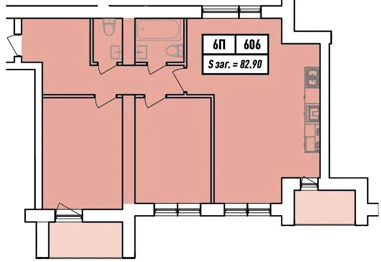 Апарт-готель Riviera aparts — 82.9 м²
