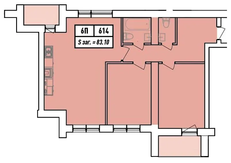 Апарт-готель Riviera aparts — 83.1 м²