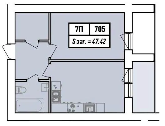 Апарт-готель Riviera aparts — 47.4 м²