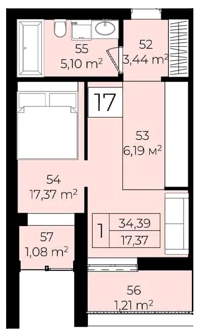 ЖК Садовий квартал — 34.4 м²