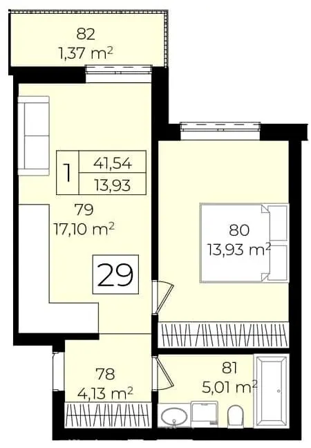 ЖК Садовий квартал — 41.5 м²