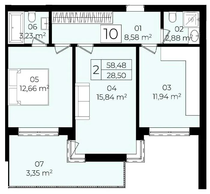 ЖК Садовий квартал — 58.5 м²