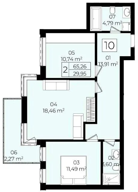 ЖК Садовий квартал — 65.3 м²