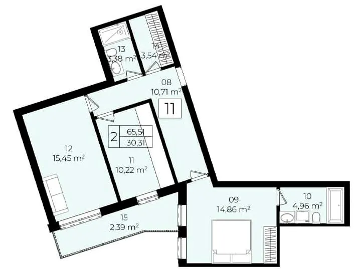 ЖК Садовий квартал — 65.5 м²
