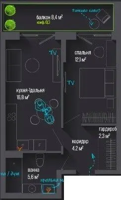 ЖК City — 43 м²